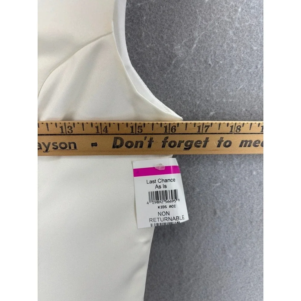 UDT Fashion Un Deux Trois Dress Kids 16 Ivory Satin Fit Flare Sleeveless V-Back